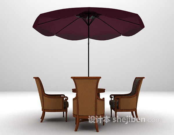 欧式桌椅组合max3d模型下载