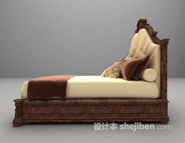 设计本欧式古典床具3d模型下载