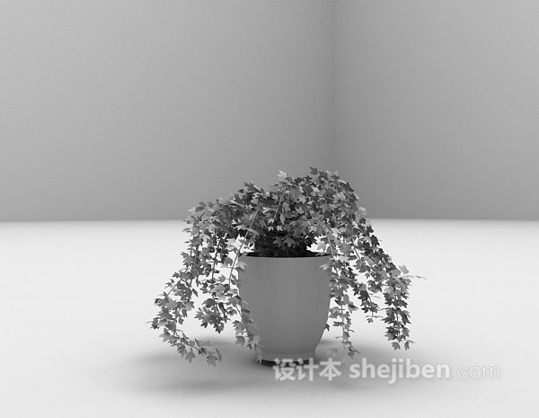免费藤类植物盆栽3d模型下载