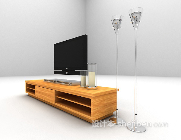 现代风格木质电视柜max3d模型下载
