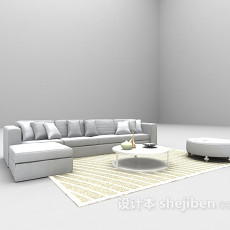 白色组合沙发欣赏3d模型下载
