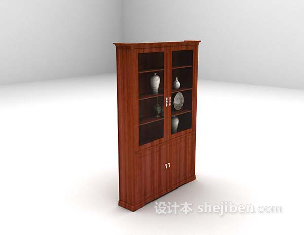 现代风格棕色展示柜免费3d模型下载