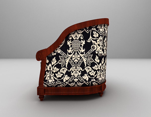 设计本欧式花纹沙发椅3d模型下载