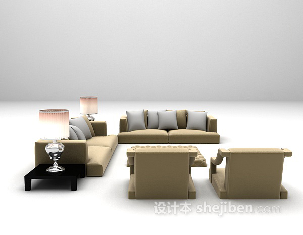 欧式风格欧式家庭沙发3d模型下载