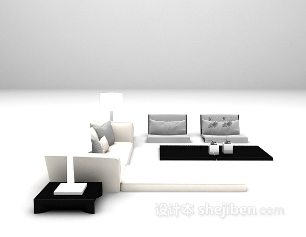现代风格现代家用沙发3d模型下载