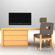 木质电视柜免费3d模型下载