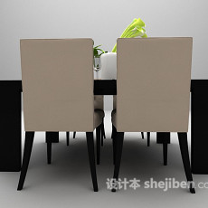 木质桌椅3d模型下载