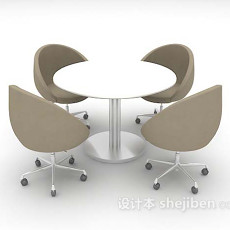 灰色桌椅推荐3d模型下载