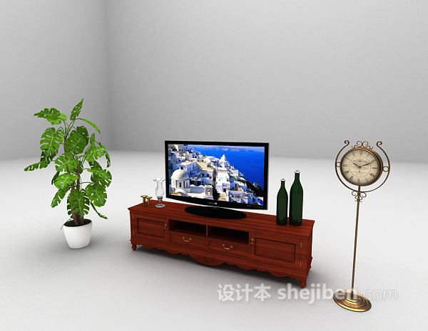 设计本中式电视柜大全3d模型下载