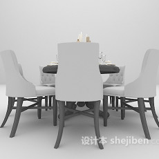 欧式休闲桌椅组合3d模型下载