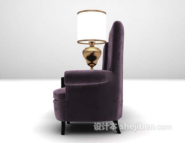 现代风格紫色桌椅组合推荐3d模型下载