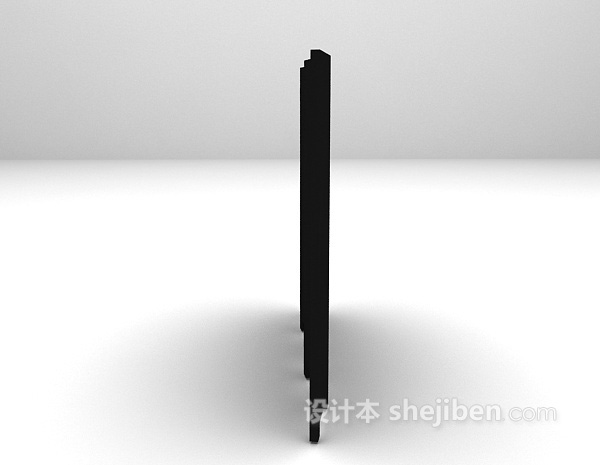 中式风格黑色屏风3d模型下载