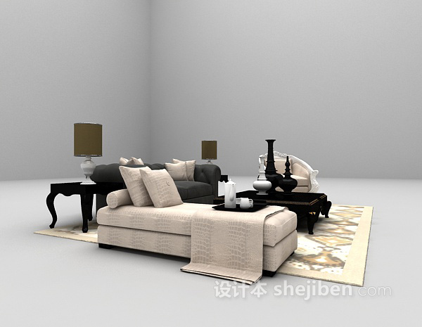 免费欧式沙发欣赏3d模型下载