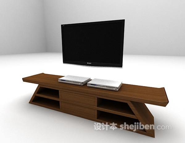 设计本棕色电视柜推荐3d模型下载