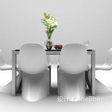 现代黑色餐桌推荐3d模型下载