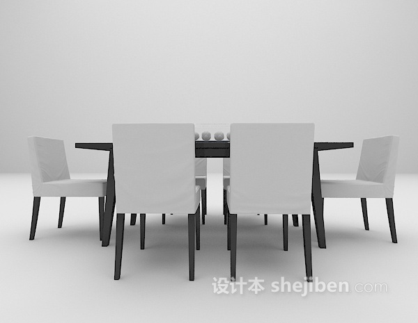 现代风格桌椅3d模型下载
