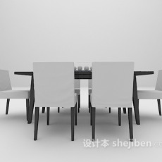 现代风格桌椅3d模型下载