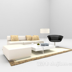 白色沙发3d模型下载