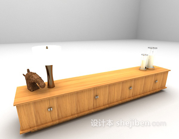 免费欧式木质电视柜3d模型下载