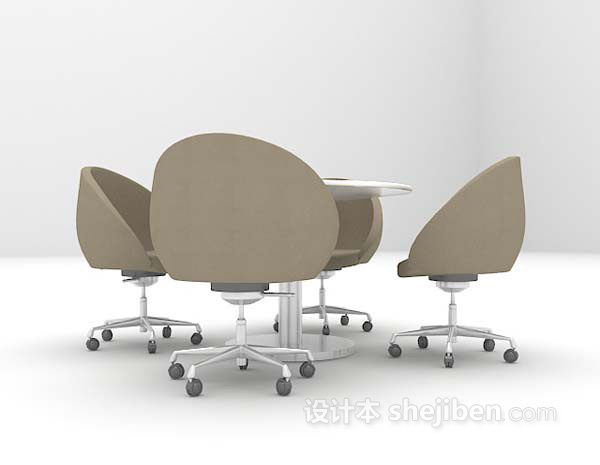 设计本灰色桌椅推荐3d模型下载