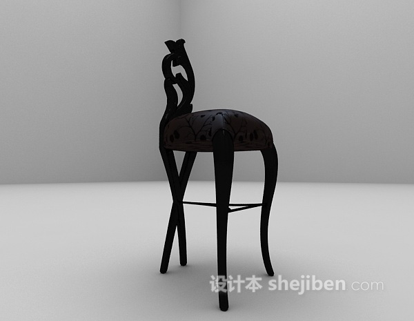 欧式风格古典吧台椅3d模型下载