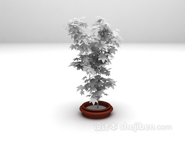 现代风格植物盆栽max3d模型下载