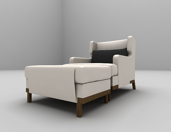 免费白色沙发3d模型下载