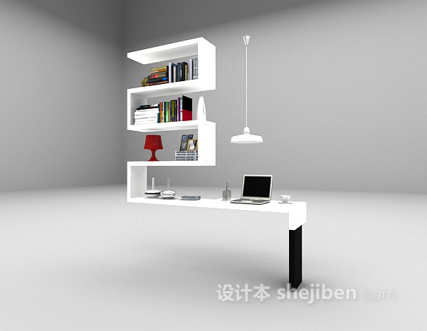免费弓形书桌3d模型下载