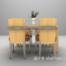 木质现代桌椅大全3d模型下载