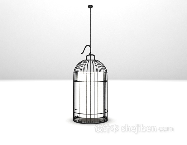 中式风格中式鸟笼吊灯3d模型下载