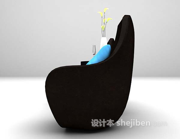 现代风格皮质桌椅组合3d模型下载