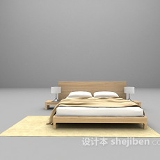 木质床免费3d模型下载