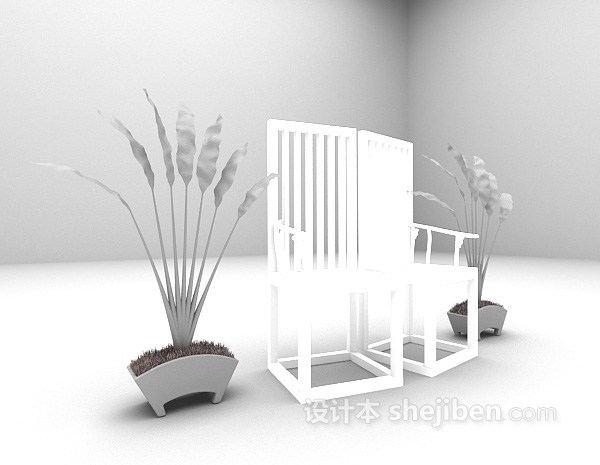 中式风格中式椅子3d模型下载