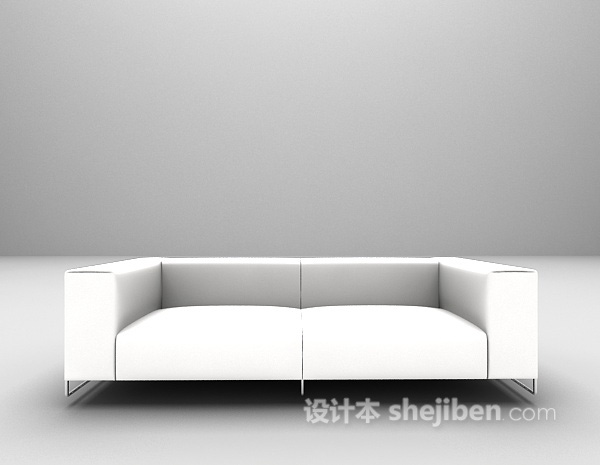 现代风格白色皮质沙发3d模型下载