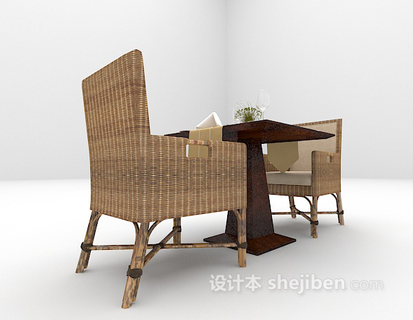 现代风格现代风格餐桌3d模型下载