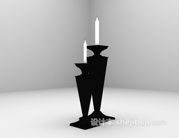 免费黑色烛台灯3d模型下载