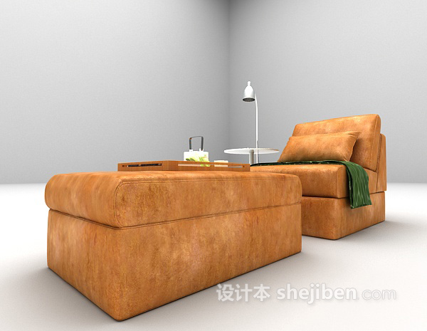 欧式风格皮质沙发max免费3d模型下载