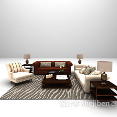 欧式家用沙发3d模型下载