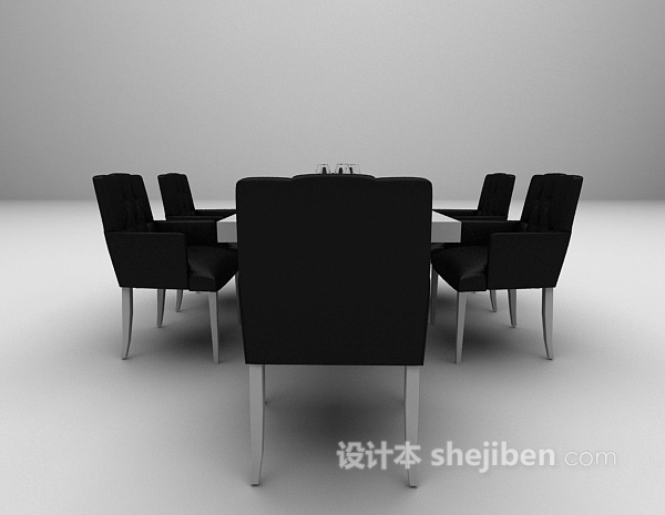 设计本餐桌椅组合3d模型下载