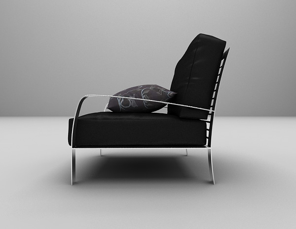 设计本黑色皮质沙发3d模型下载