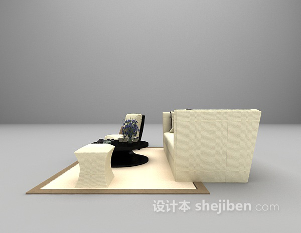 设计本浅色欧式沙发3d模型下载
