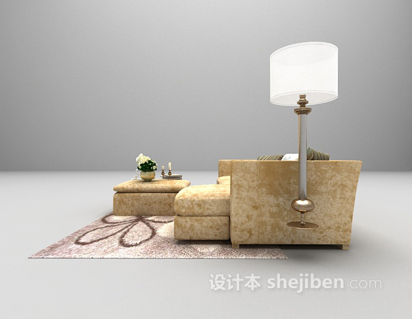现代风格现代沙发组合3amax3d模型下载