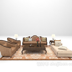 欧式家庭沙发大全3d模型下载
