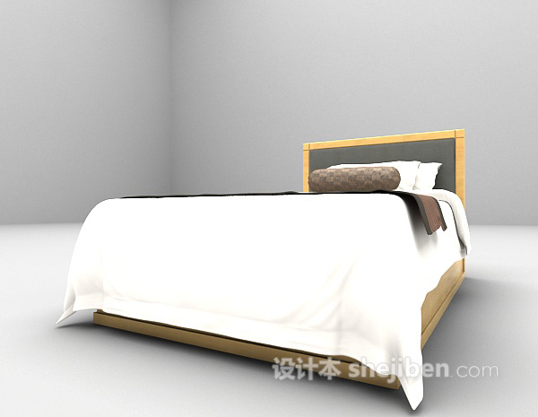 免费单人床max3d模型下载