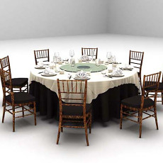 欧式木质餐桌推荐3d模型下载
