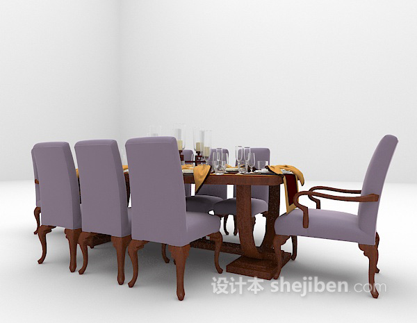 免费欧式华丽餐桌3d模型下载