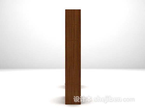 棕色木质屏风3d模型下载