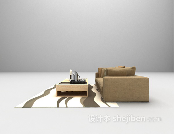 现代风格简洁风格组合沙发3d模型下载