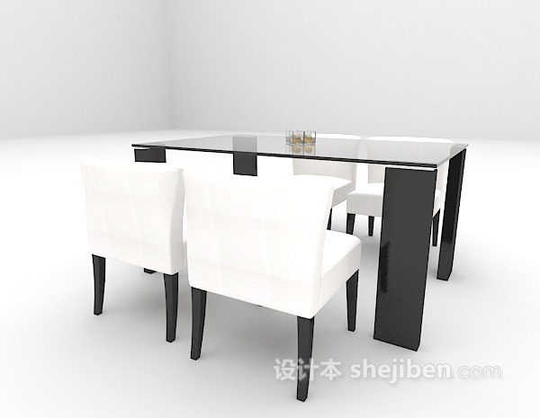 免费现代餐桌3d模型下载