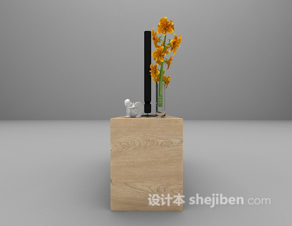 设计本木色电视柜欣赏3d模型下载